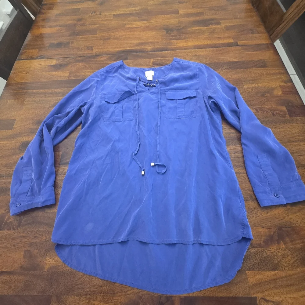 Chico's Purple Shirt‎ Size 1.            Sku 17